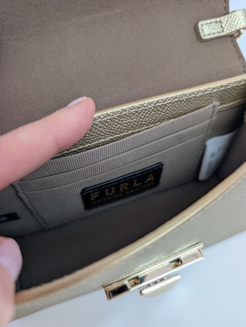 Furla Gold Venere Crossbody and Clutch Bag