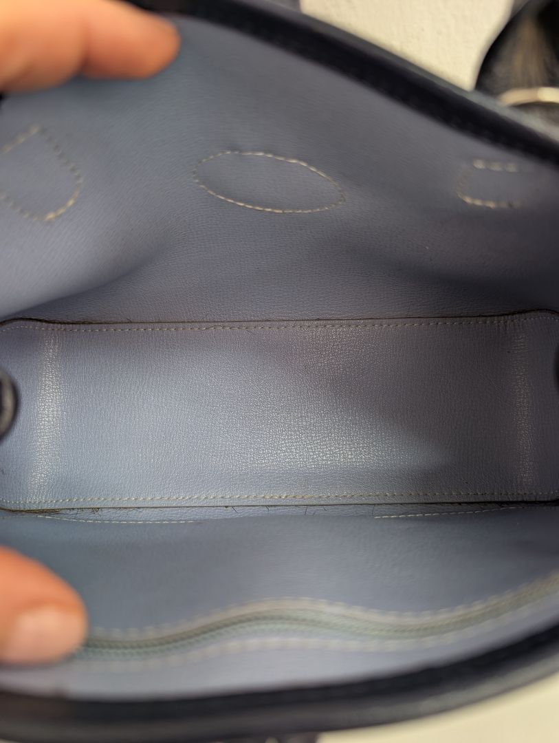 Longchamp Navy Roseau Leather Bag