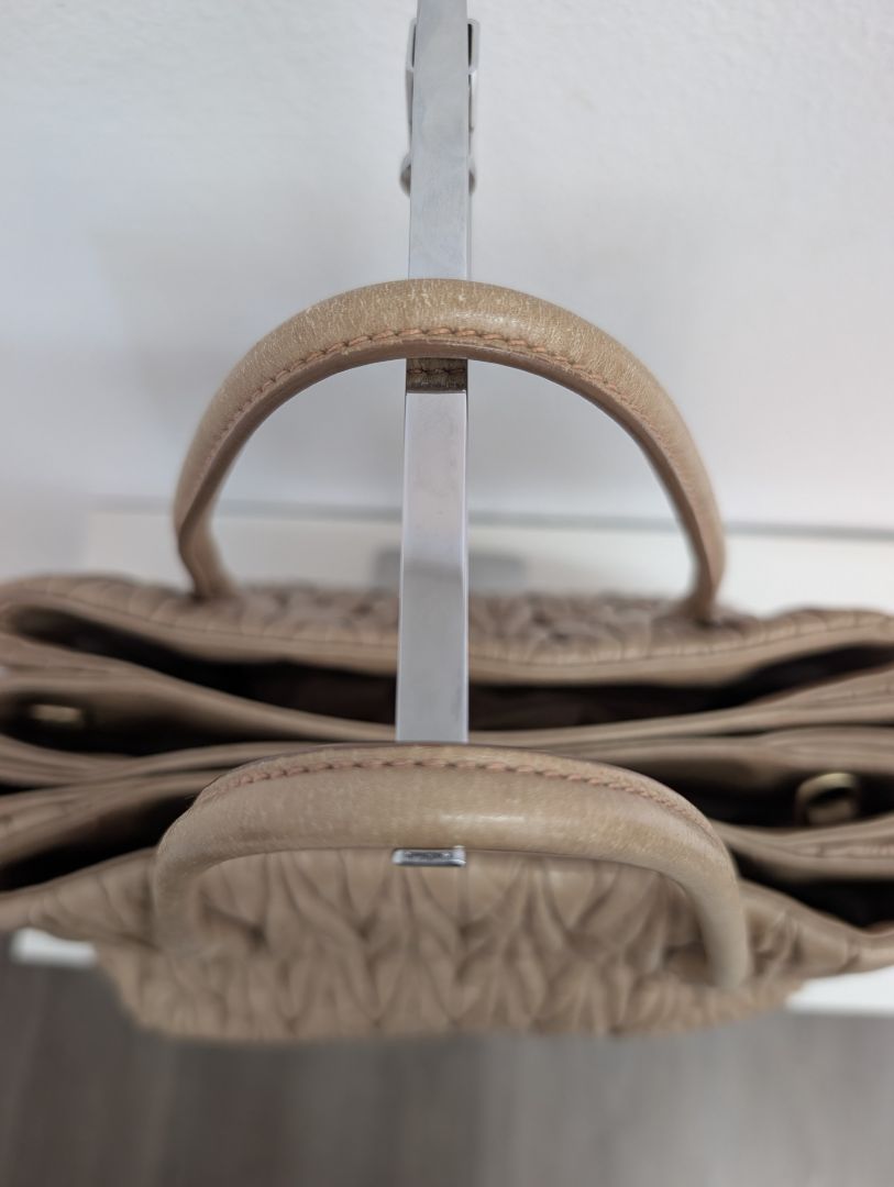 Miu Miu Taupe Matelassé Tote
