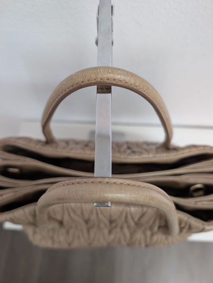 Miu Miu Taupe Matelassé Tote