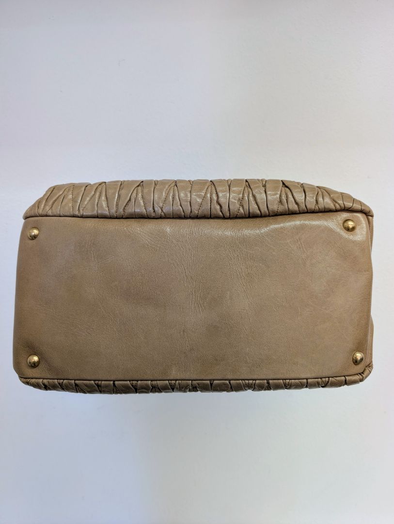 Miu Miu Taupe Matelassé Tote