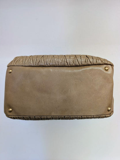 Miu Miu Taupe Matelassé Tote