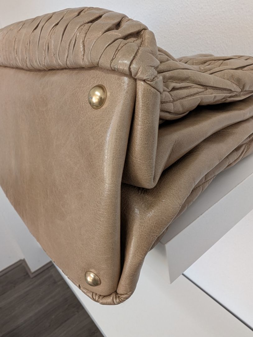 Miu Miu Taupe Matelassé Tote