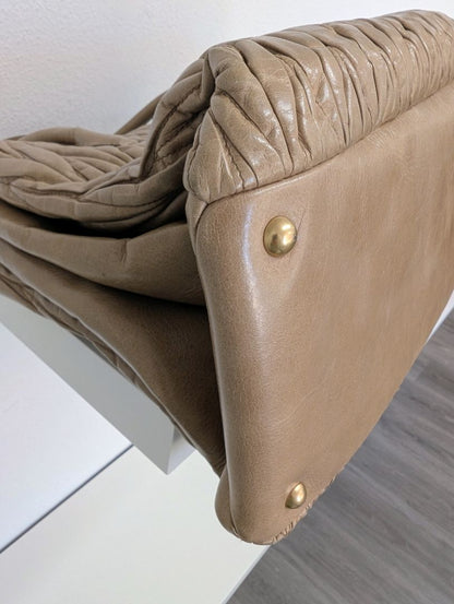 Miu Miu Taupe Matelassé Tote