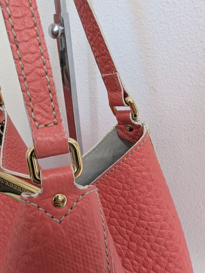 Burberry Canterbury Rose Pink Embossed Check Tote Bag