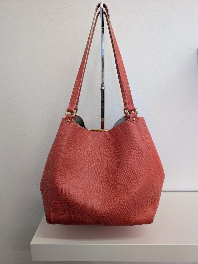 Burberry Canterbury Rose Pink Embossed Check Tote Bag