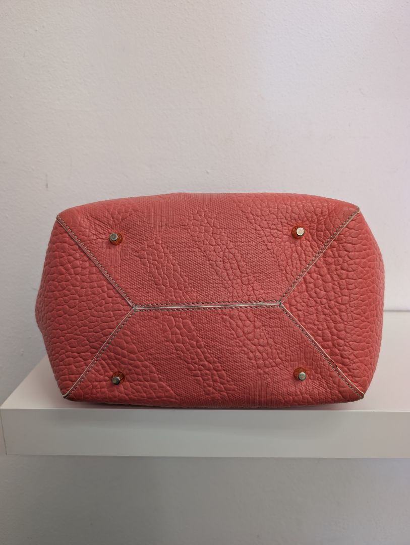 Burberry Canterbury Rose Pink Embossed Check Tote Bag