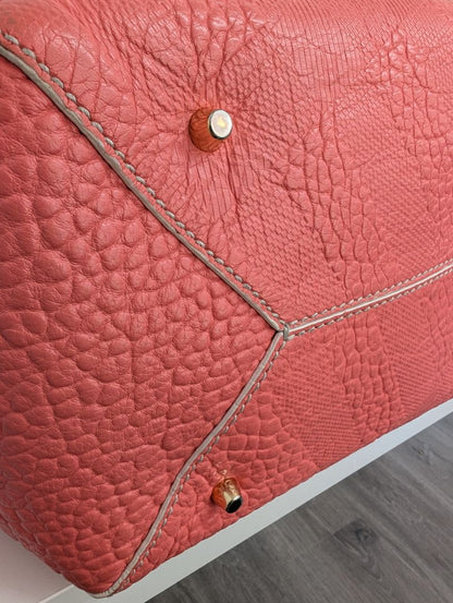 Burberry Canterbury Rose Pink Embossed Check Tote Bag