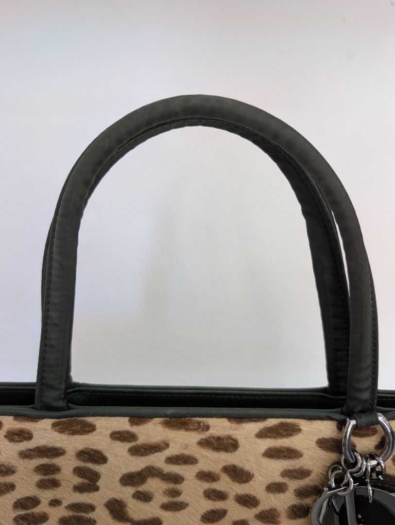 Christian Dior Calf Hair Leopard Print Tote Bag