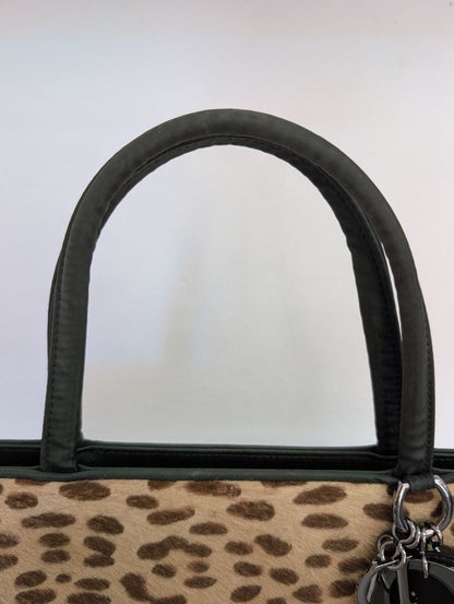 Christian Dior Calf Hair Leopard Print Tote Bag