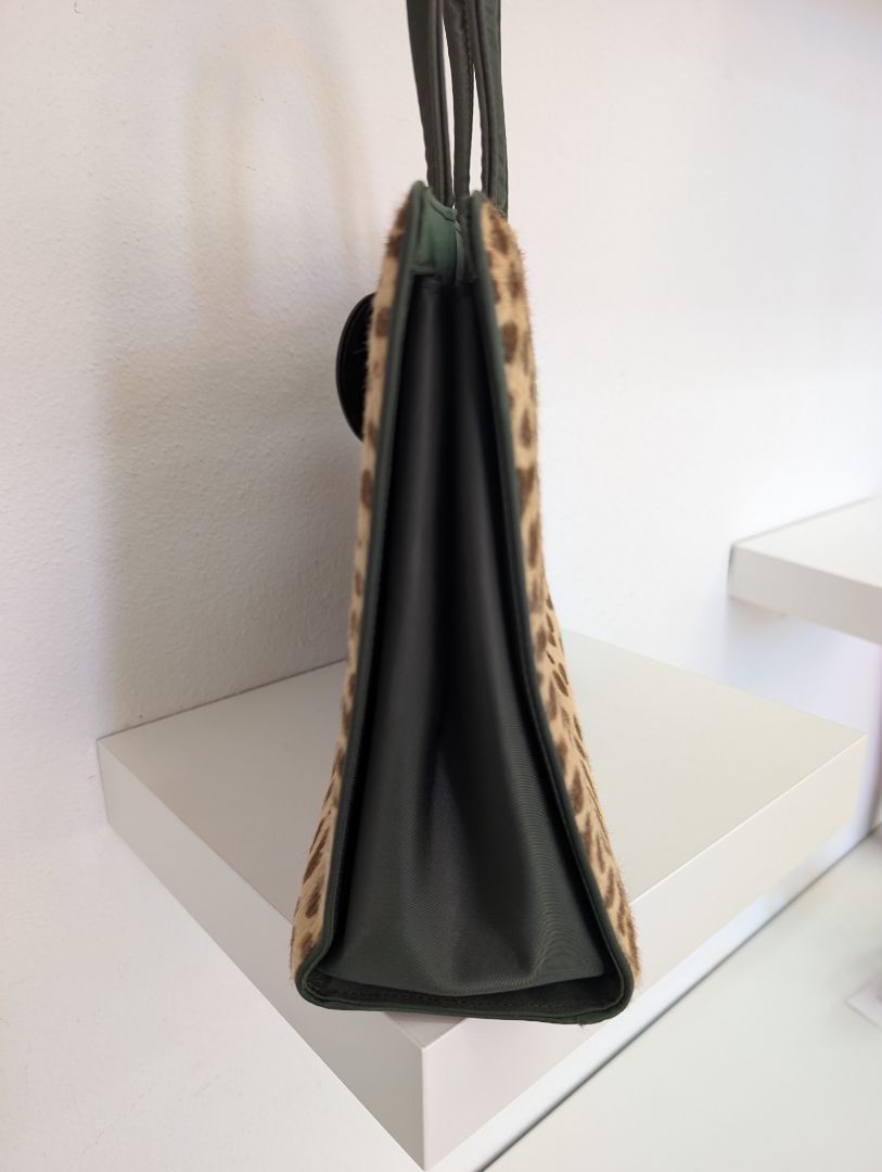 Christian Dior Calf Hair Leopard Print Tote Bag