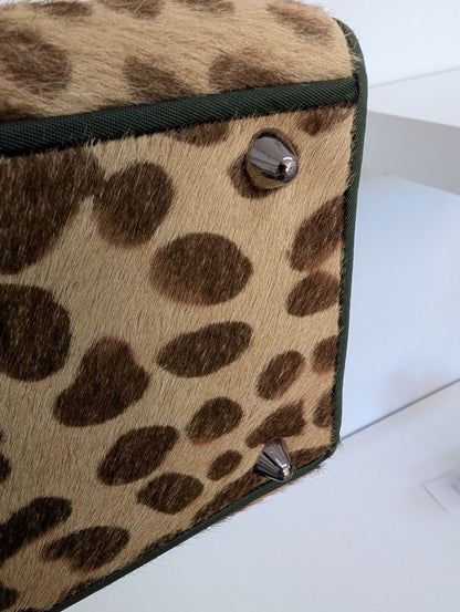 Christian Dior Calf Hair Leopard Print Tote Bag