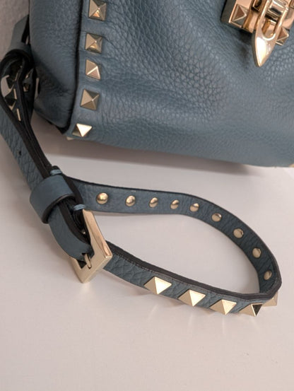 Valentino Garavani Rockstud Blue Satchel Bag