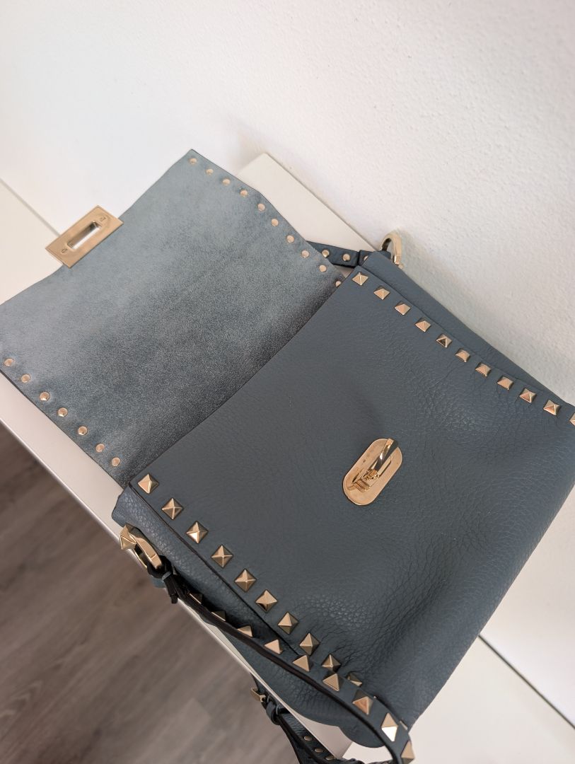 Valentino Garavani Rockstud Blue Satchel Bag