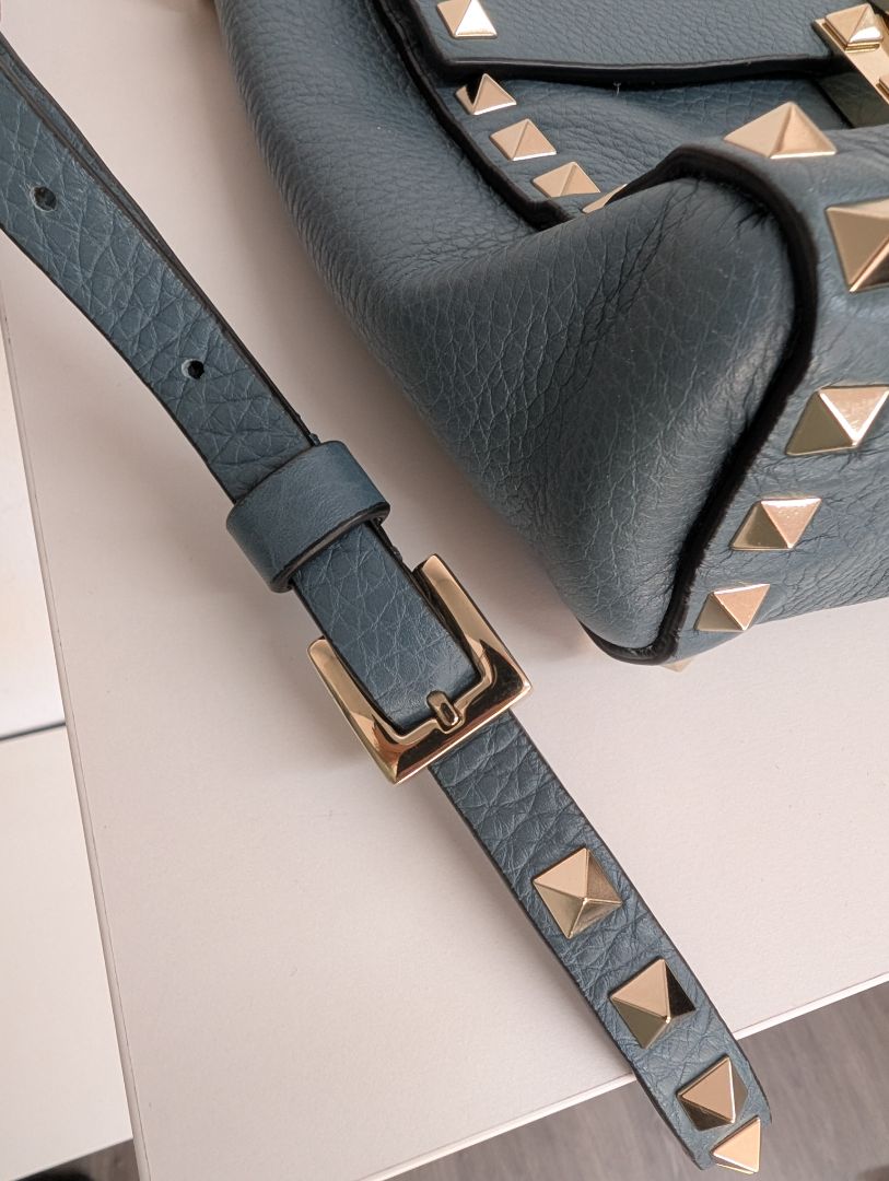Valentino Garavani Rockstud Blue Satchel Bag