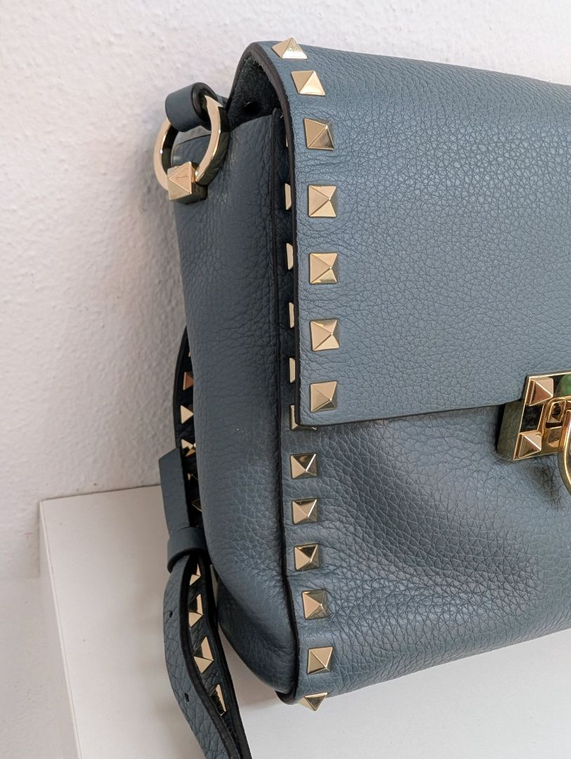 Valentino Garavani Rockstud Blue Satchel Bag