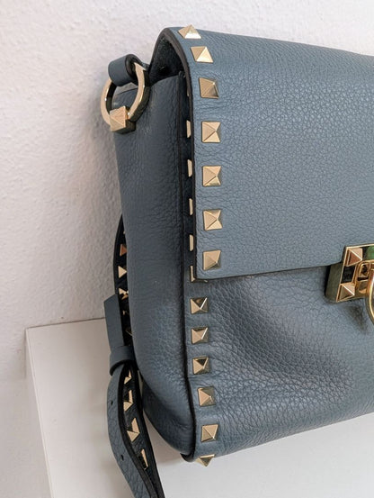 Valentino Garavani Rockstud Blue Satchel Bag