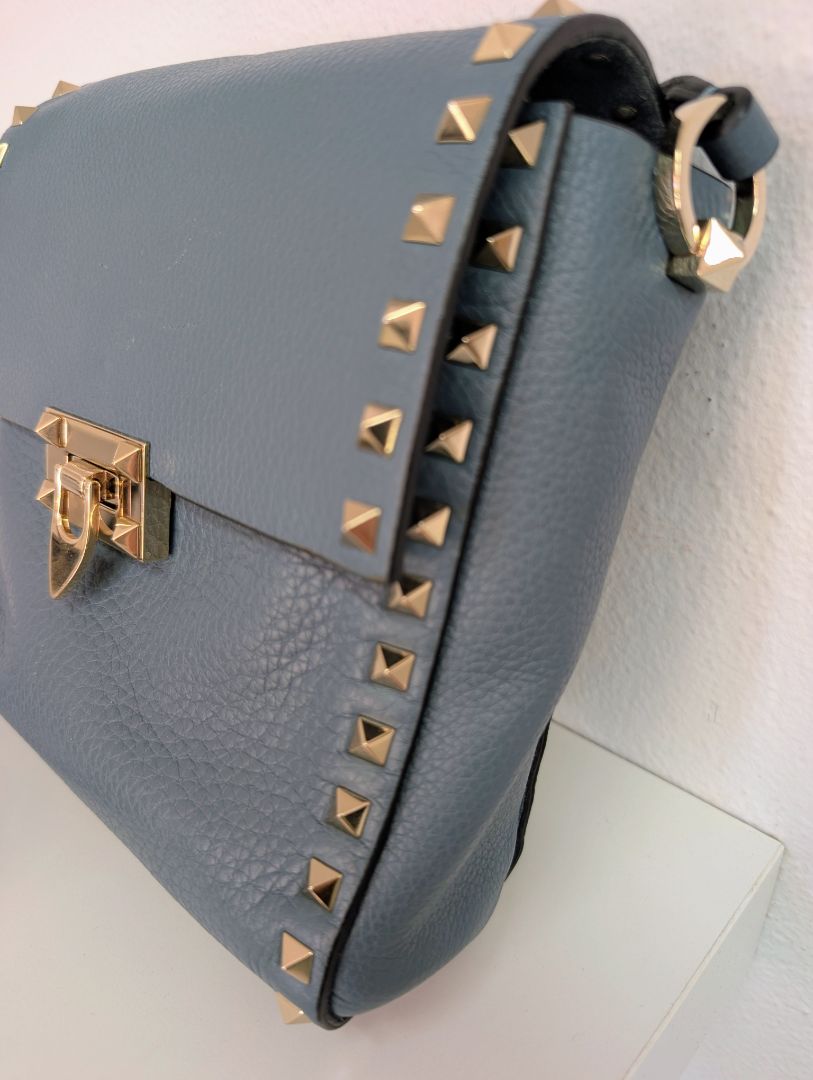 Valentino Garavani Rockstud Blue Satchel Bag