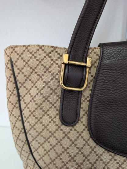 Gucci 1973 Diamante Canvas and Leather Medium Tote Bag
