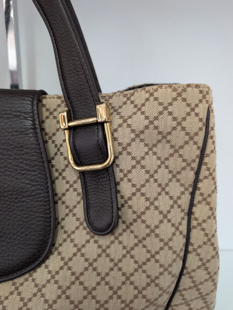 Gucci 1973 Diamante Canvas and Leather Medium Tote Bag