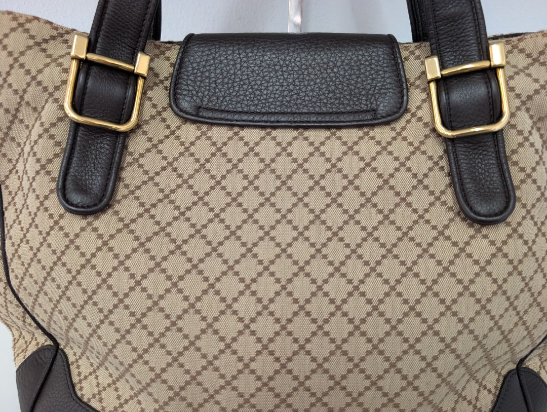 Gucci 1973 Diamante Canvas and Leather Medium Tote Bag