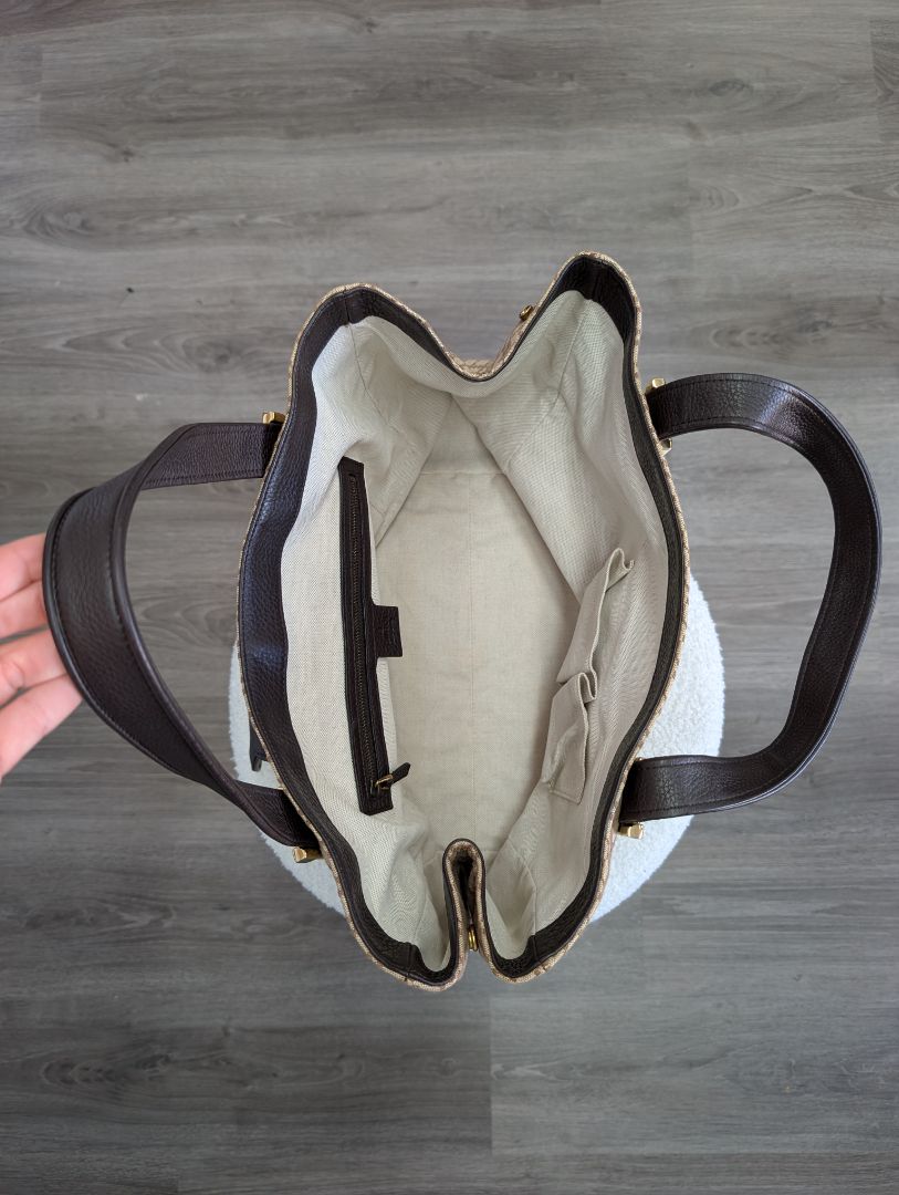 Gucci 1973 Diamante Canvas and Leather Medium Tote Bag