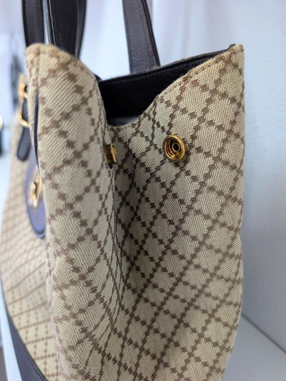 Gucci 1973 Diamante Canvas and Leather Medium Tote Bag