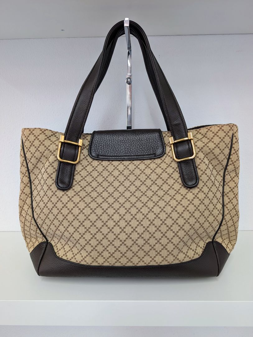 Gucci 1973 Diamante Canvas and Leather Medium Tote Bag