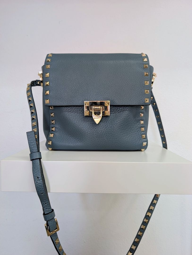 Valentino Garavani Rockstud Blue Satchel Bag