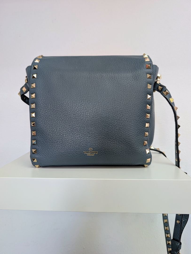 Valentino Garavani Rockstud Blue Satchel Bag