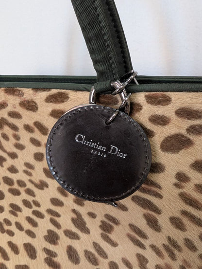 Christian Dior Calf Hair Leopard Print Tote Bag