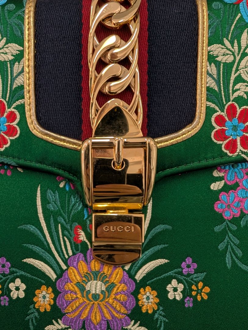 Gucci Sylvie Floral Jacquard Top Handle Bag