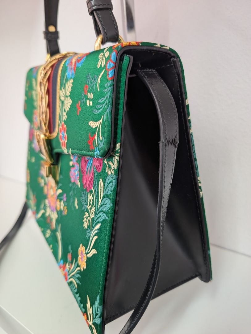 Gucci Sylvie Floral Jacquard Top Handle Bag