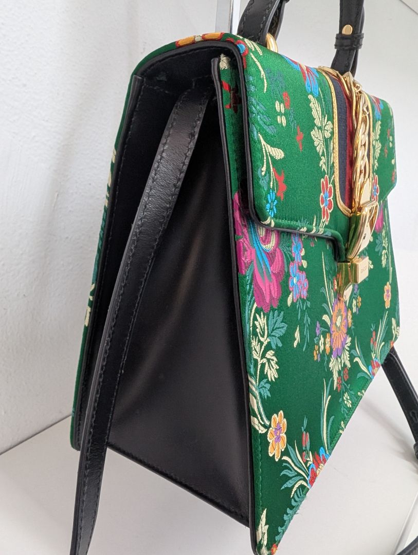 Gucci Sylvie Floral Jacquard Top Handle Bag