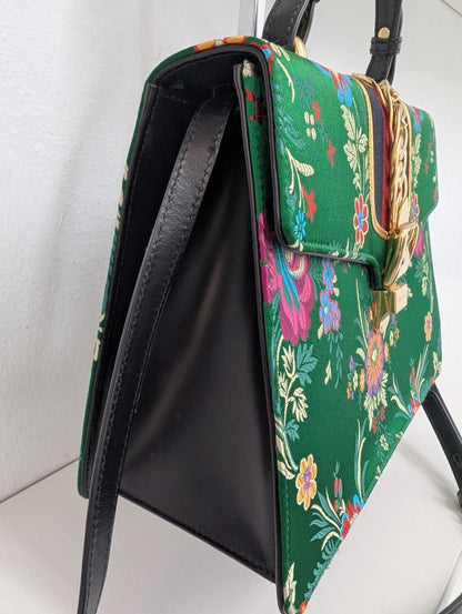 Gucci Sylvie Floral Jacquard Top Handle Bag