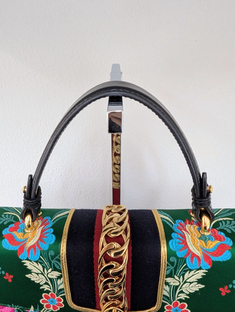 Gucci Sylvie Floral Jacquard Top Handle Bag