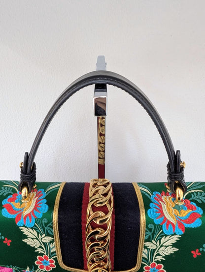 Gucci Sylvie Floral Jacquard Top Handle Bag