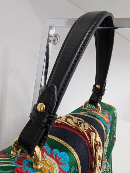 Gucci Sylvie Floral Jacquard Top Handle Bag