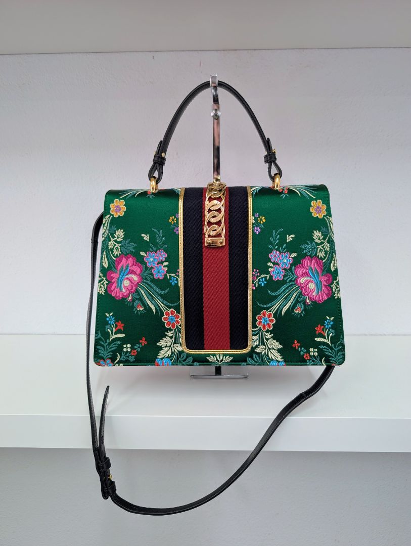 Gucci Sylvie Floral Jacquard Top Handle Bag