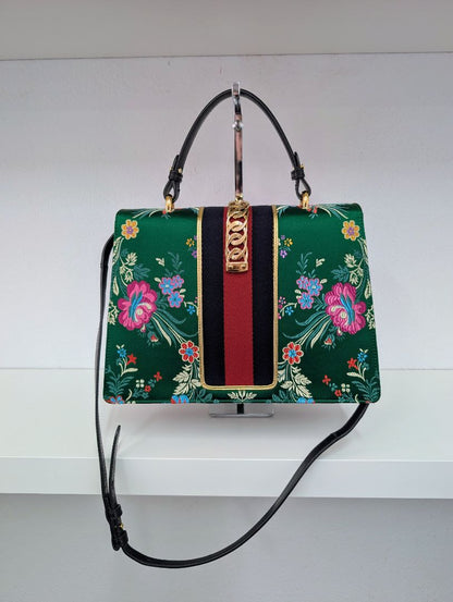 Gucci Sylvie Floral Jacquard Top Handle Bag