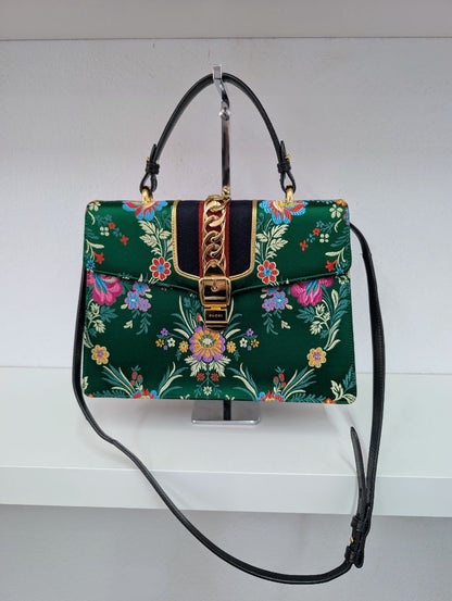 Gucci Sylvie Floral Jacquard Top Handle Bag