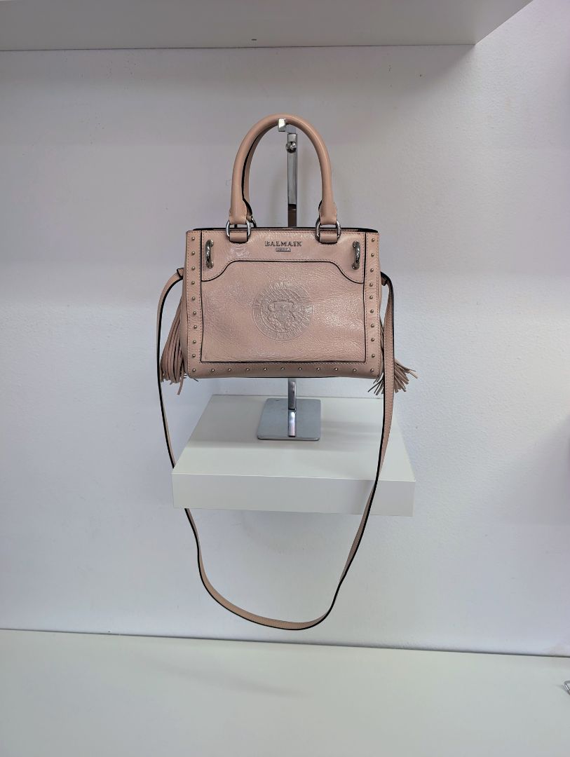 Balmain Panier Polished Leather Mini Bag