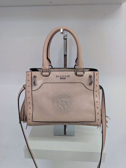 Balmain Panier Polished Leather Mini Bag