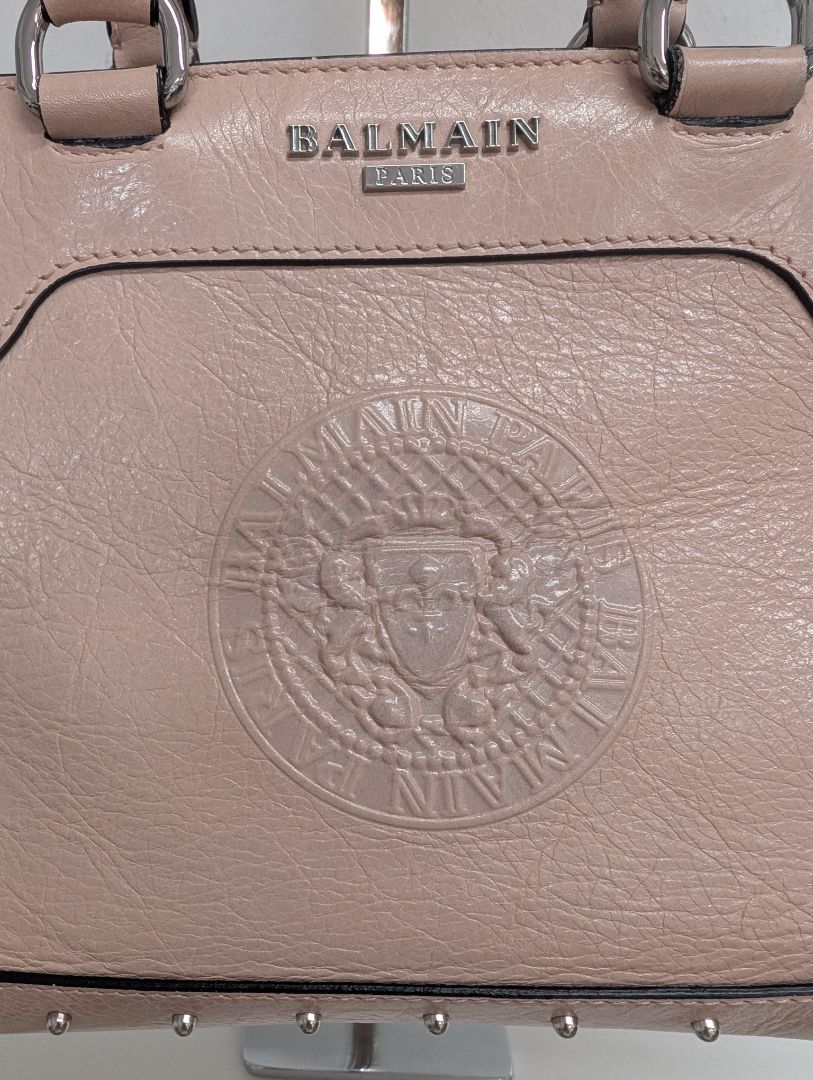 Balmain Panier Polished Leather Mini Bag
