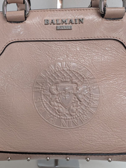 Balmain Panier Polished Leather Mini Bag