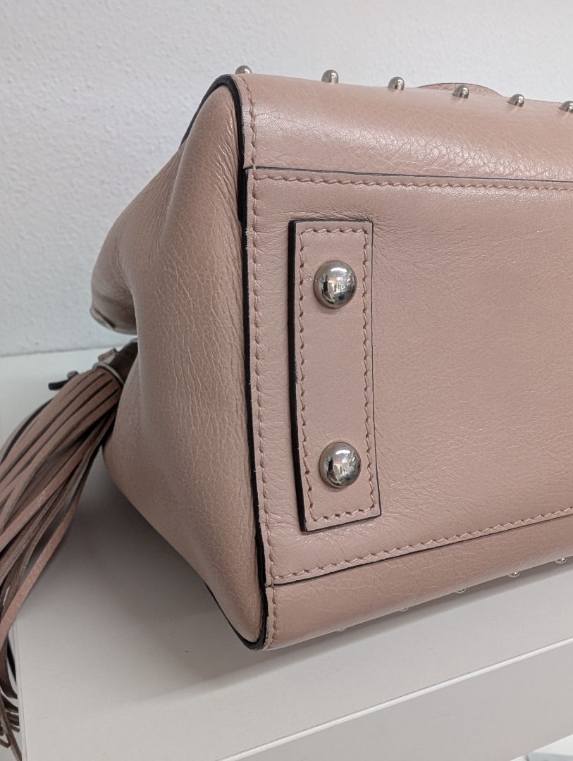 Balmain Panier Polished Leather Mini Bag