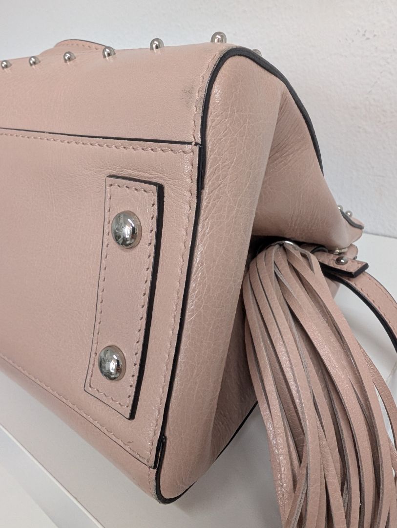 Balmain Panier Polished Leather Mini Bag
