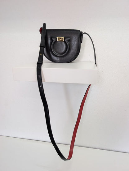Salvatore Ferragamo Calfskin Gancio City Saddle Bag