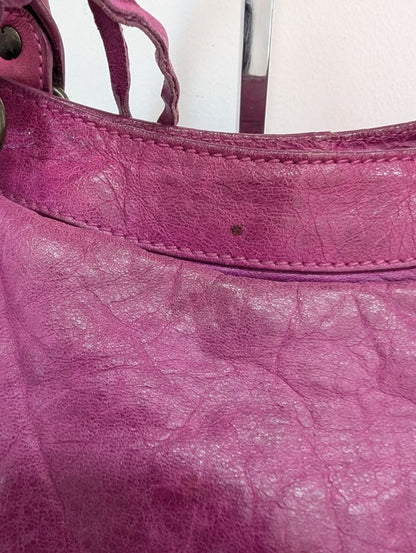 Balenciaga Magenta Medium City Leather Bag