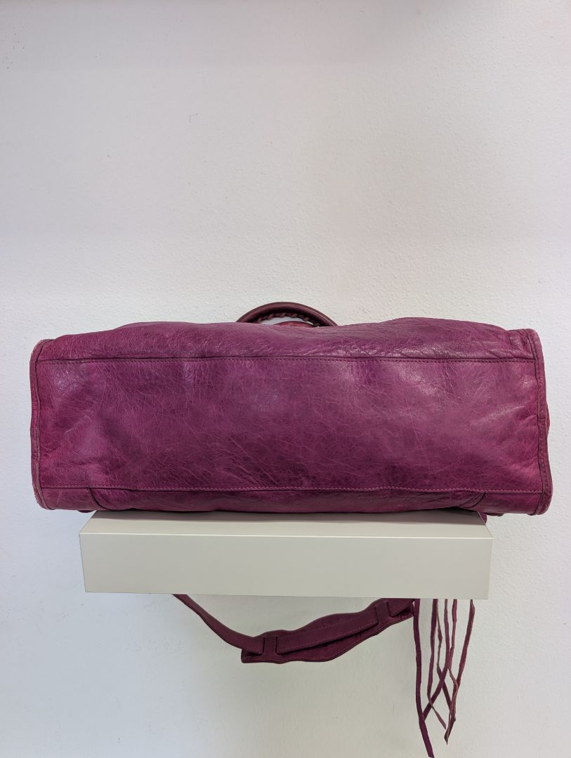 Balenciaga Magenta Medium City Leather Bag
